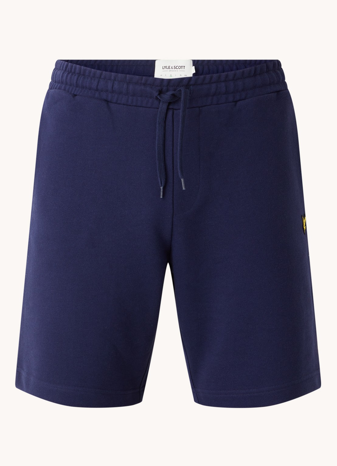 Lyle & Scott Straight fit korte joggingbroek van  katoen met logo  - voorkant 2 blauw