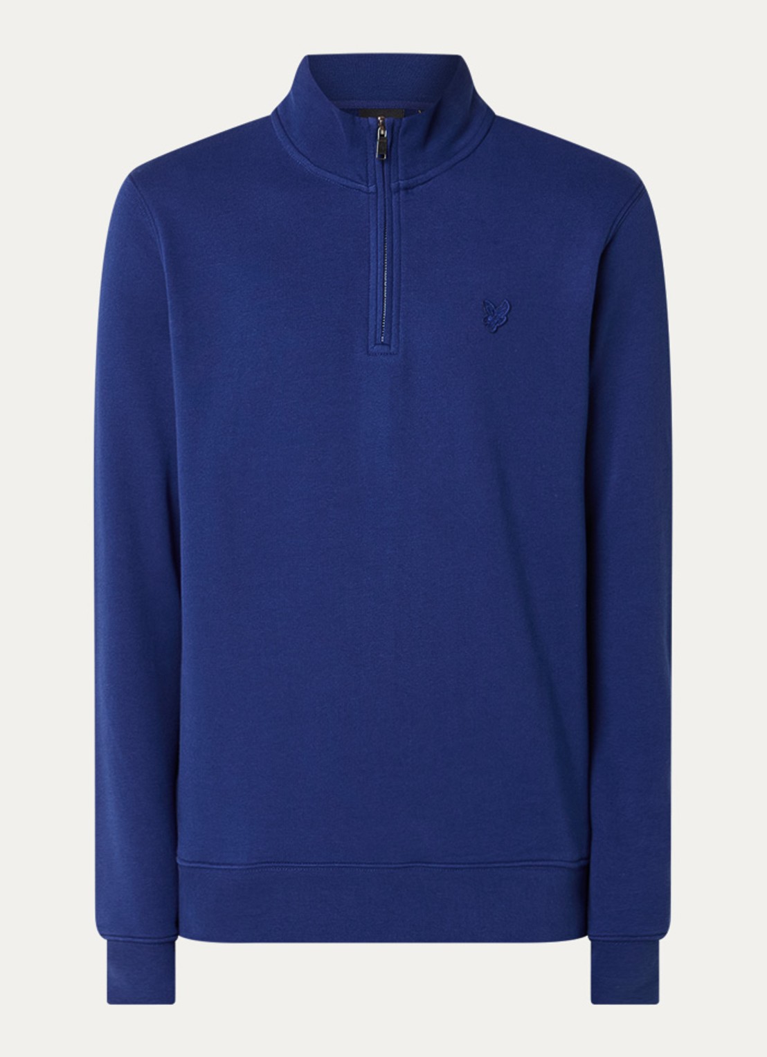 Lyle & Scott Sweater met halve rits - voorkant 2 donkerblauw
