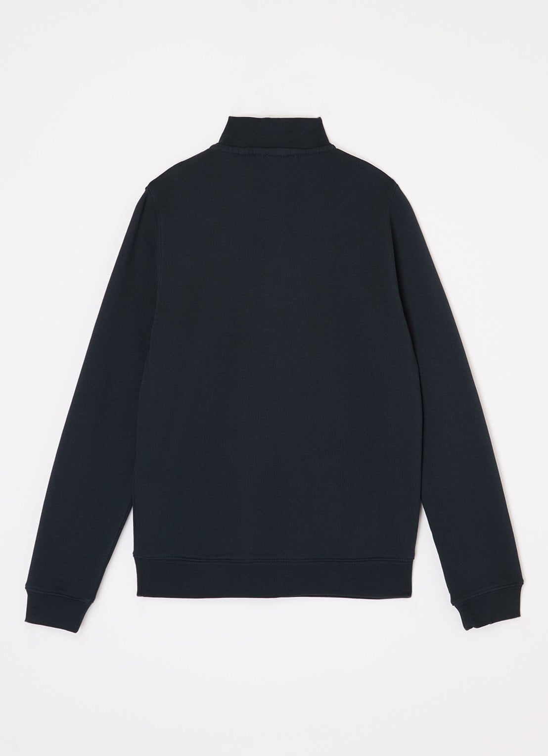 Lyle & Scott Sweater met logo en halve rits - voorkant 3 donkerblauw