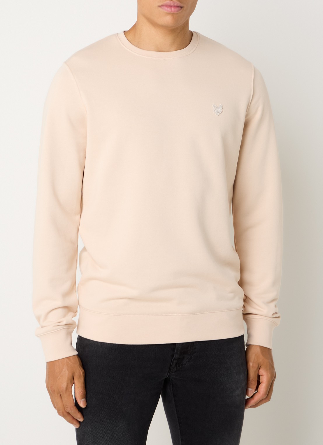 Lyle & Scott Sweater met logo - detail 2 creme