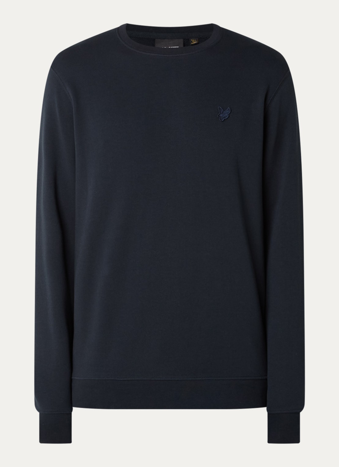 Lyle & Scott Sweater met logo - voorkant 2 donkerblauw