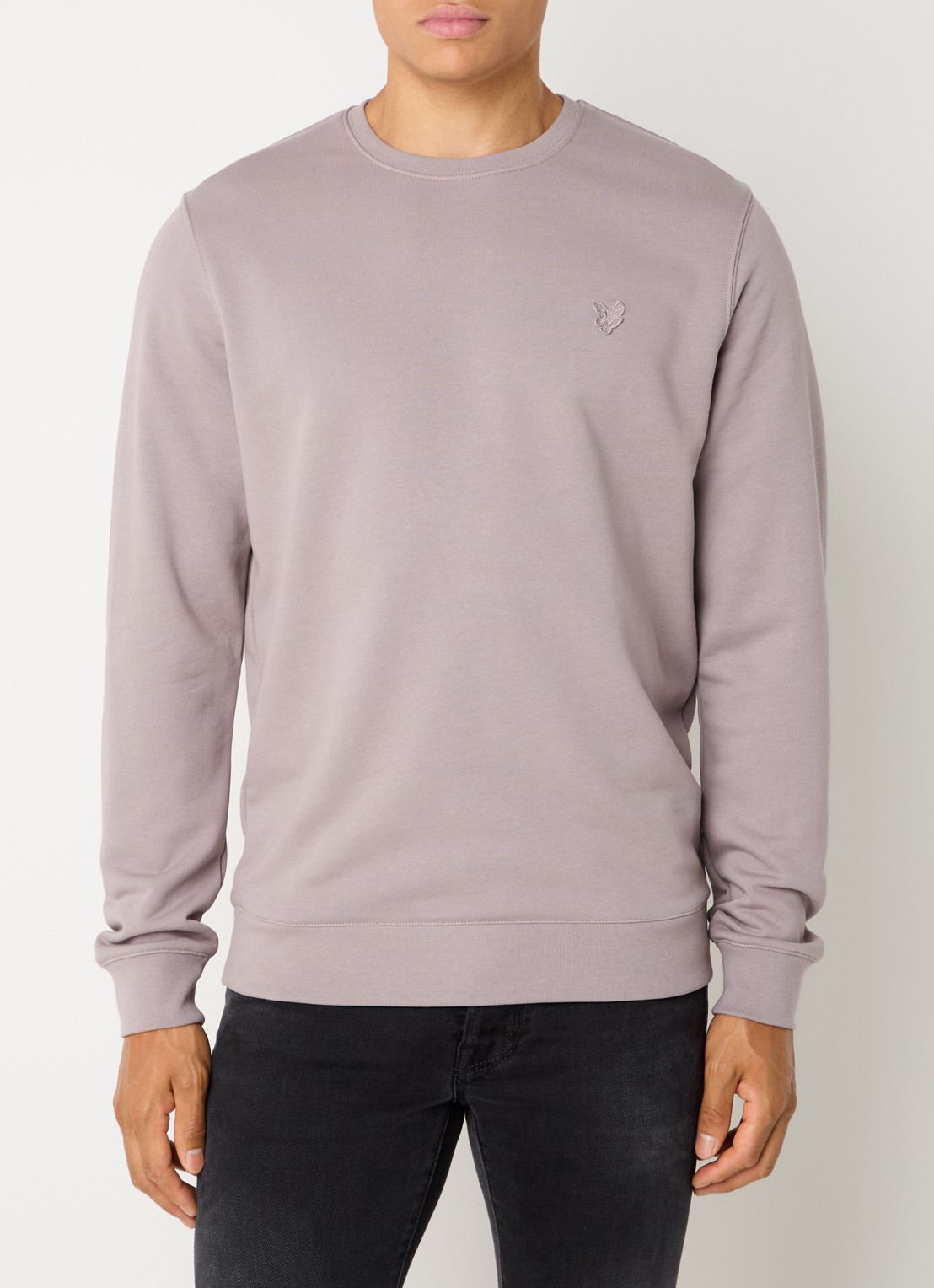 Lyle & Scott Sweater met logo - detail 4 donkerbeige