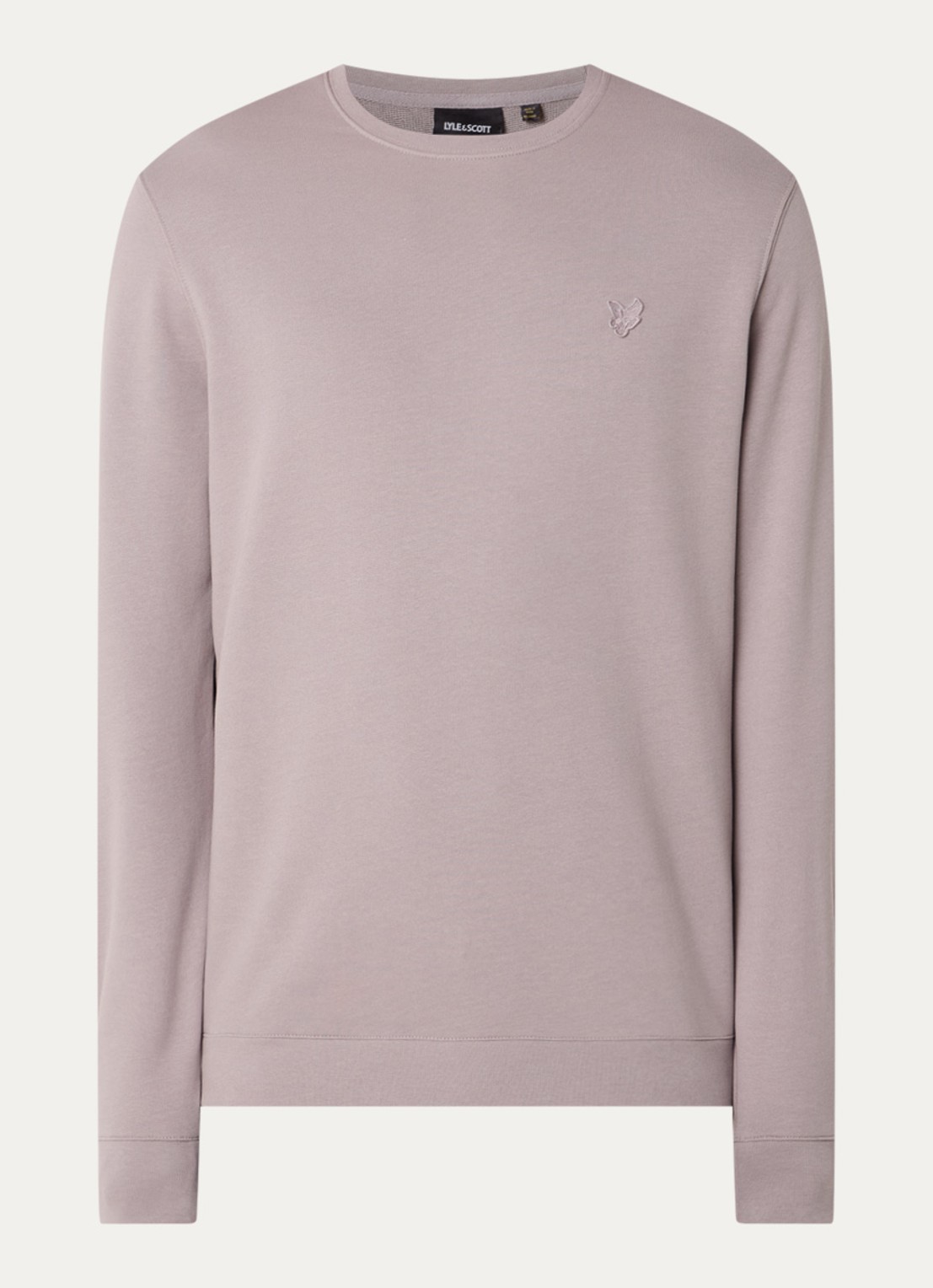 Lyle & Scott Sweater met logo - voorkant donkerbeige