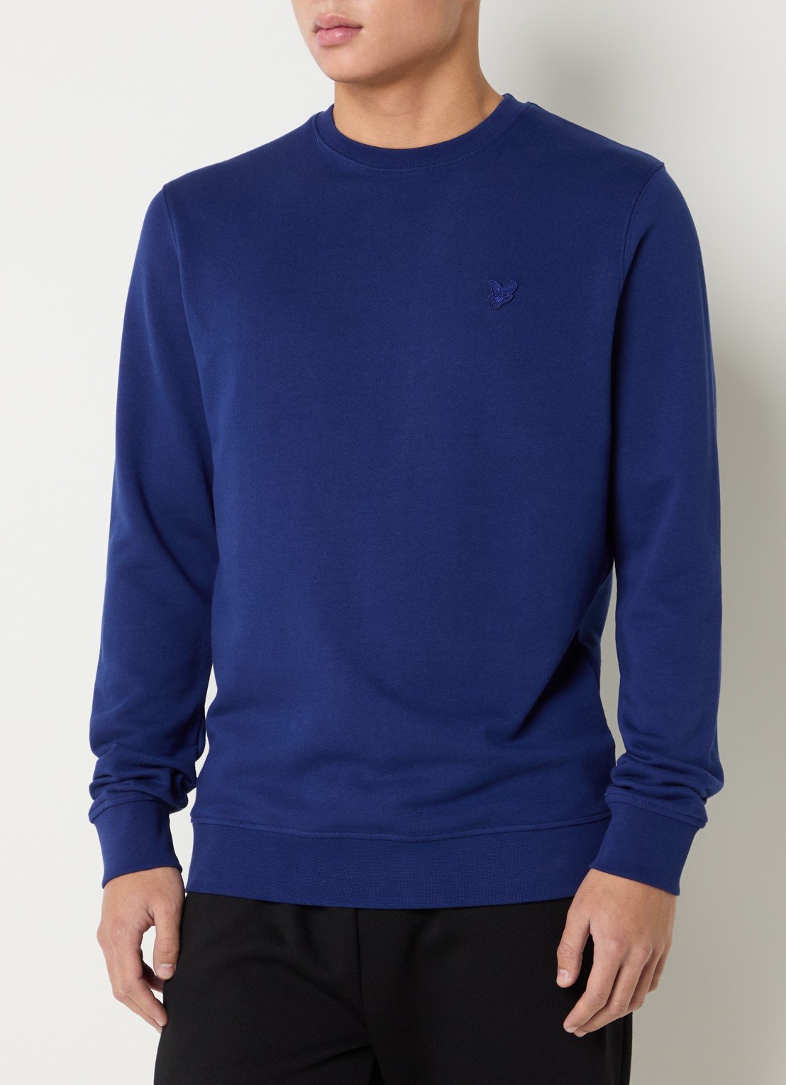 Lyle & Scott Sweater met logo - detail 4 blauw