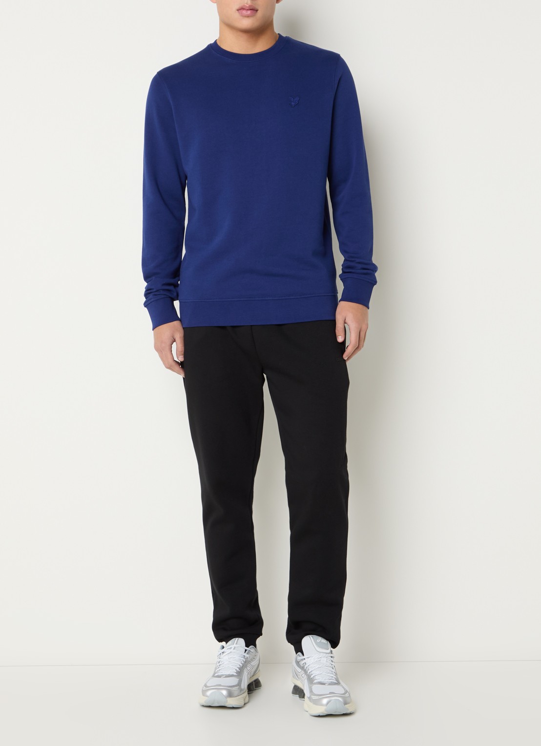 Lyle & Scott Sweater met logo - voorkant 3 blauw