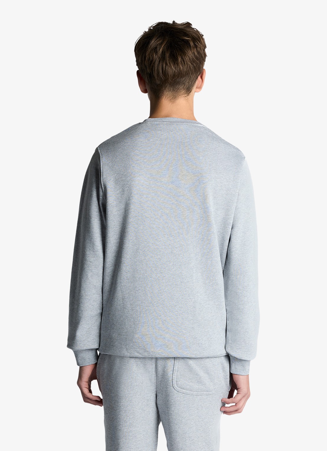 Lyle & Scott Sweater met logo - voorkant 2 lichtgrijs