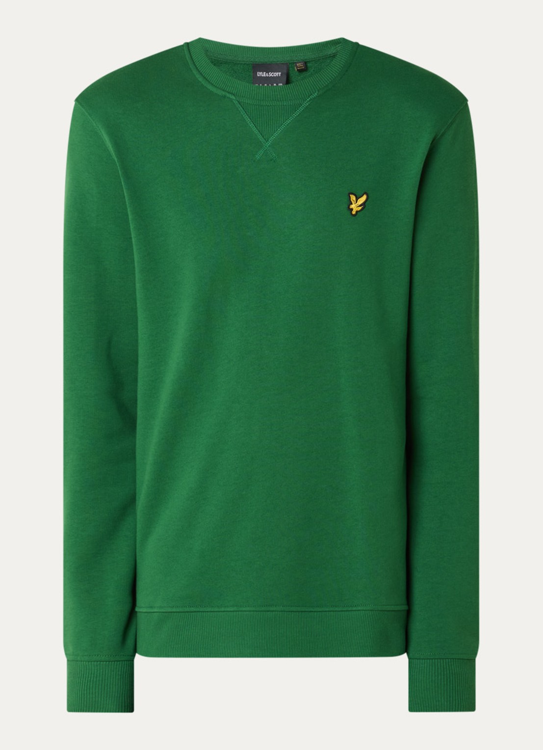 Lyle & Scott Sweater met logoborduring - voorkant 3 donkergroen
