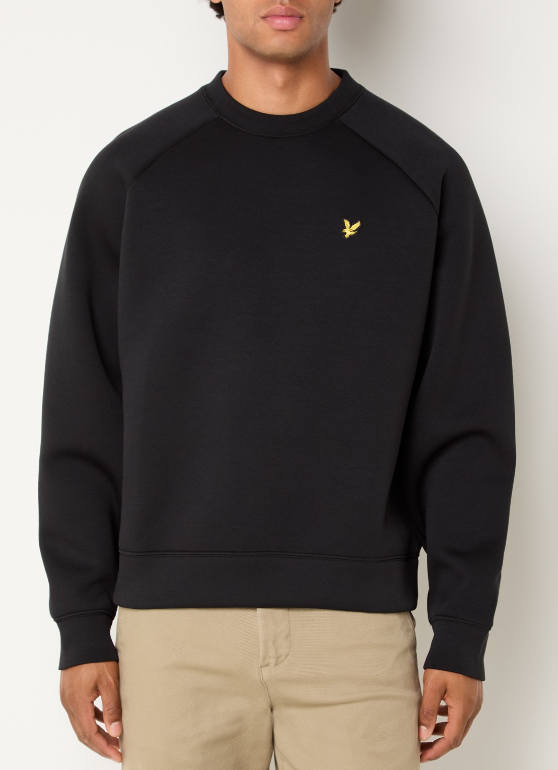 Lyle & Scott Sweater met logoborduring - detail zwart