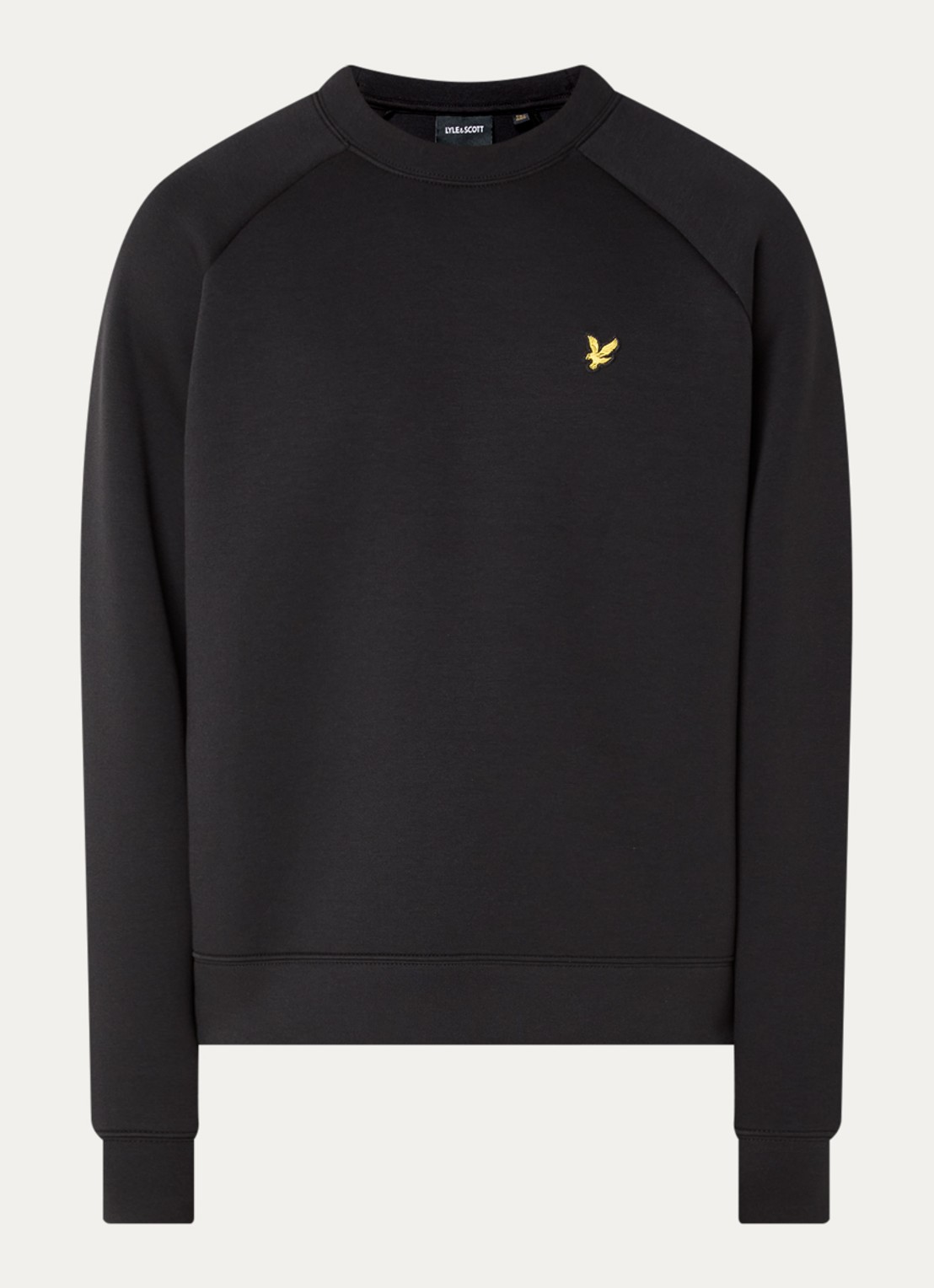 Lyle & Scott Sweater met logoborduring - voorkant 2 zwart