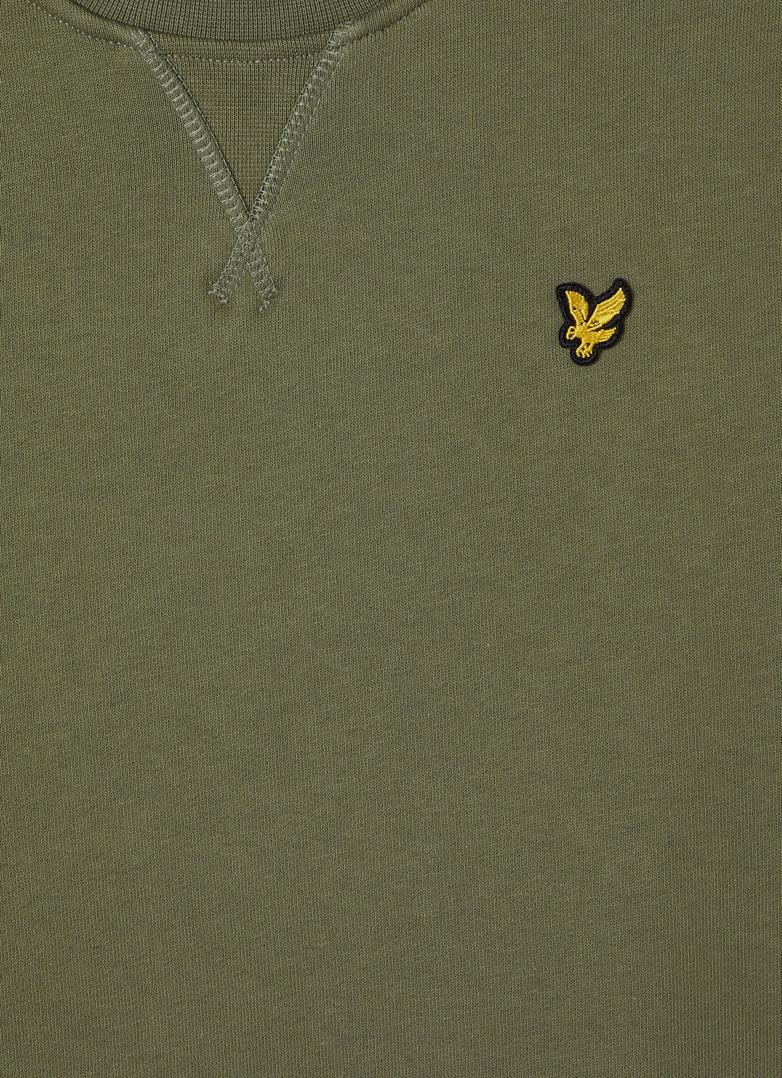 Lyle & Scott Sweater met logoborduring - detail 3 legergroen