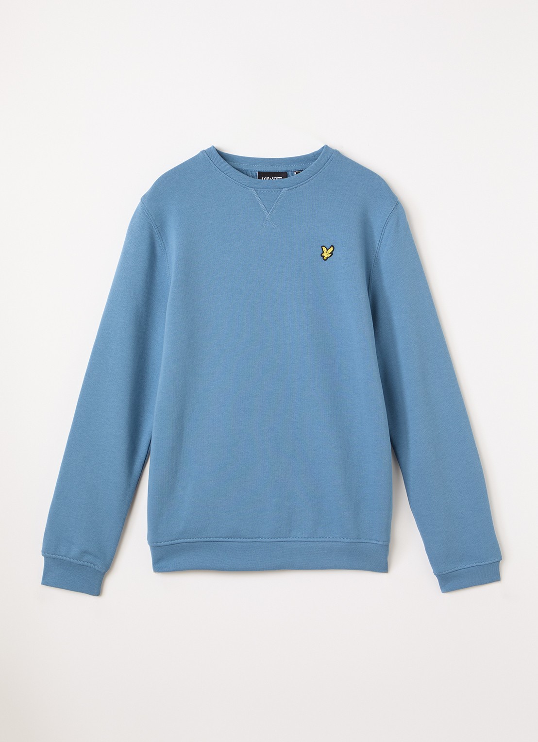 Lyle & Scott Sweater met logoborduring - voorkant 2 staalblauw
