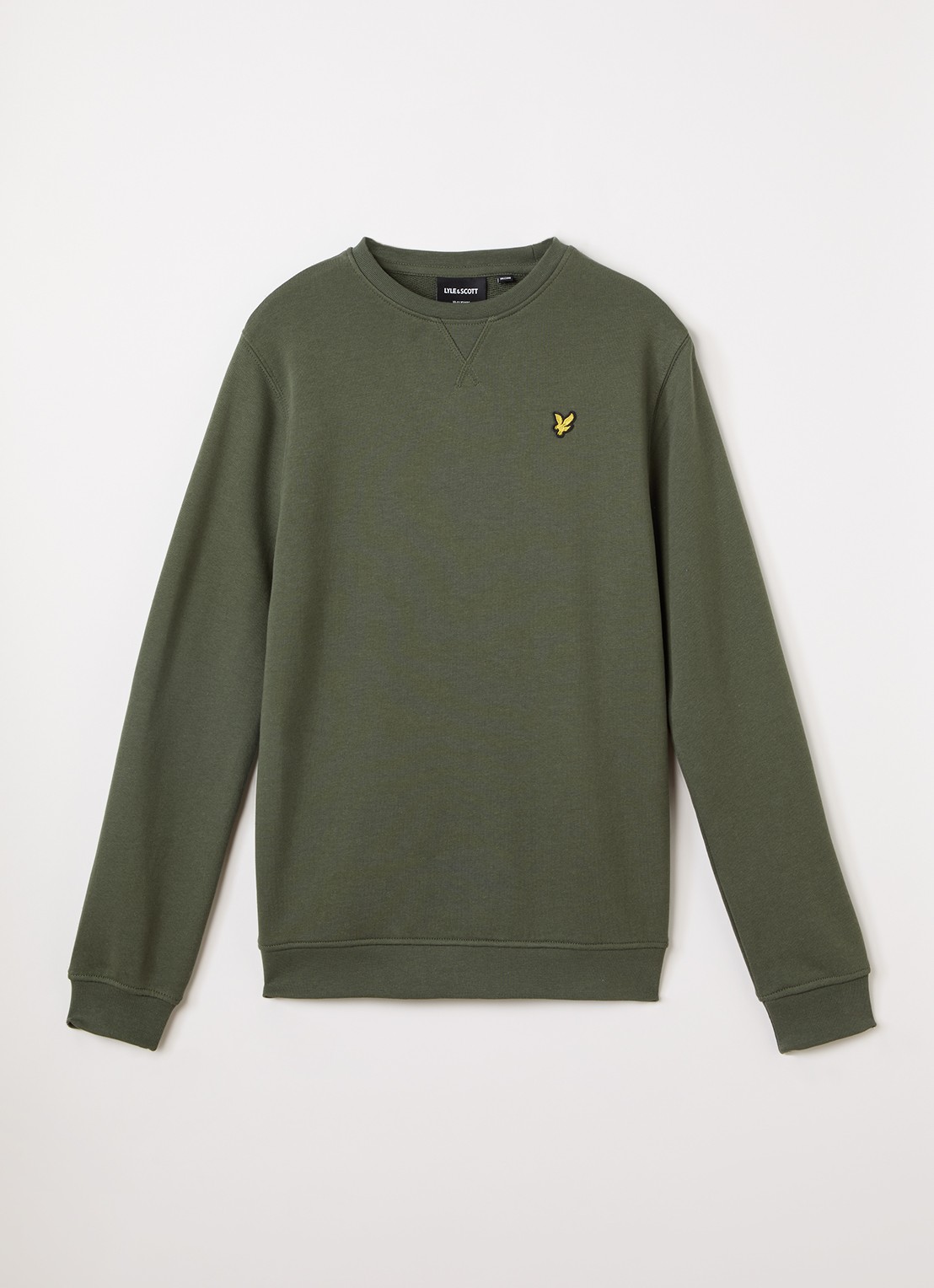 Lyle & Scott Sweater met logoborduring - voorkant donkergroen