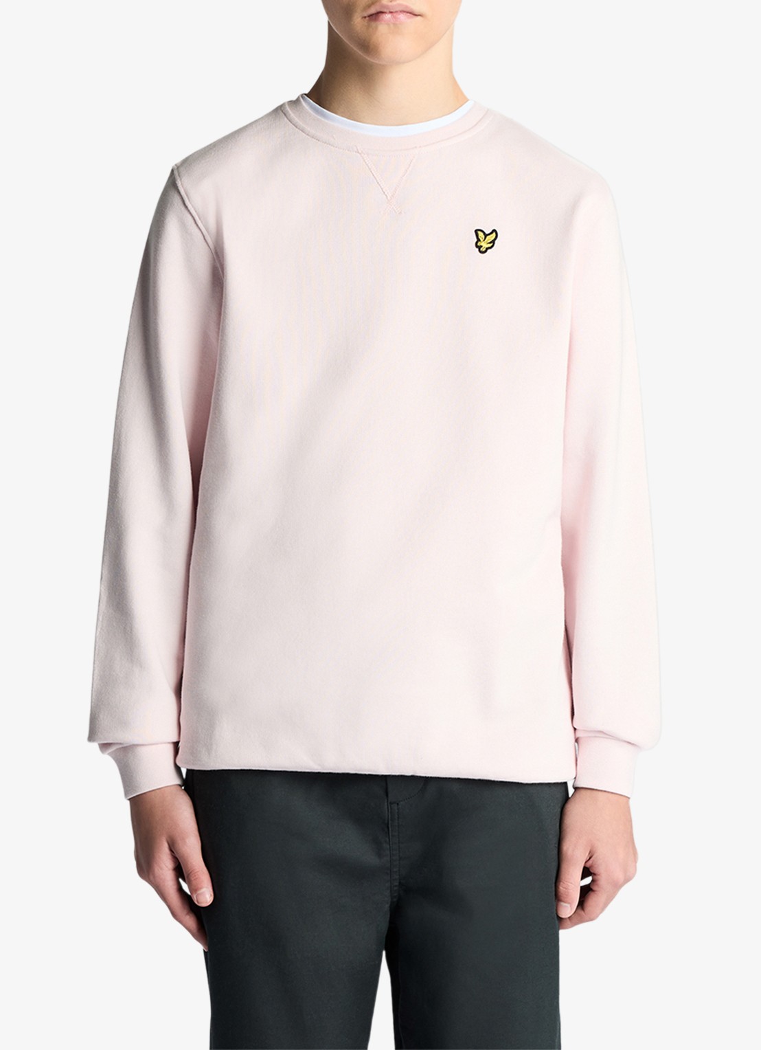 Lyle & Scott Sweater met logoborduring - voorkant 3 lichtroze