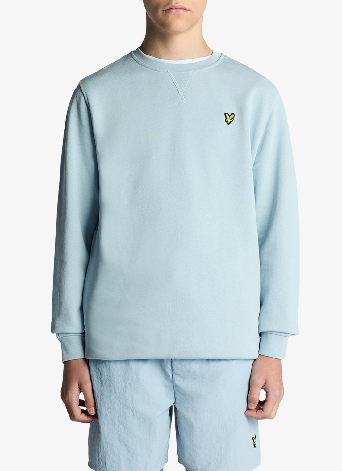 Lyle & Scott Sweater met logoborduring - voorkant 2 blauw