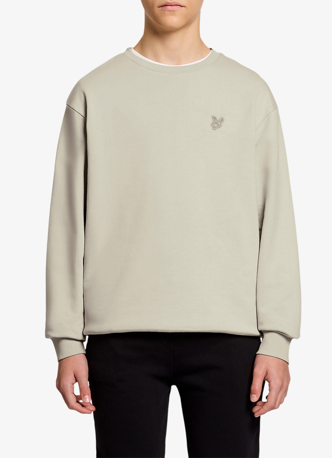 Lyle & Scott Sweater met logoborduring - voorkant 6 beige