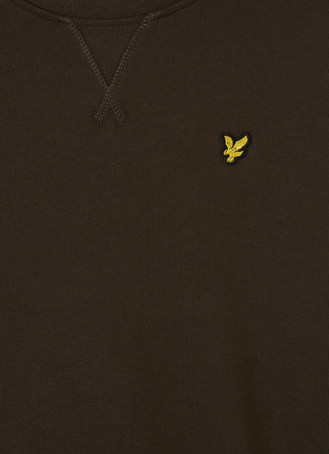 Lyle & Scott Sweater met logoborduring - detail donkerbruin