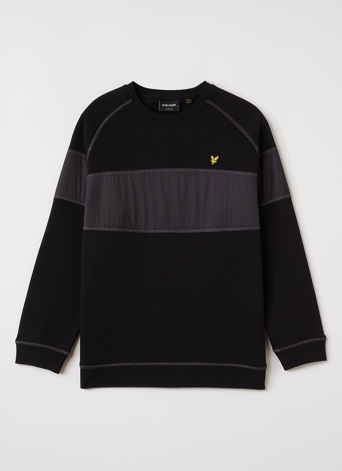 Lyle & Scott Sweater met logoborduring - voorkant 2 zwart