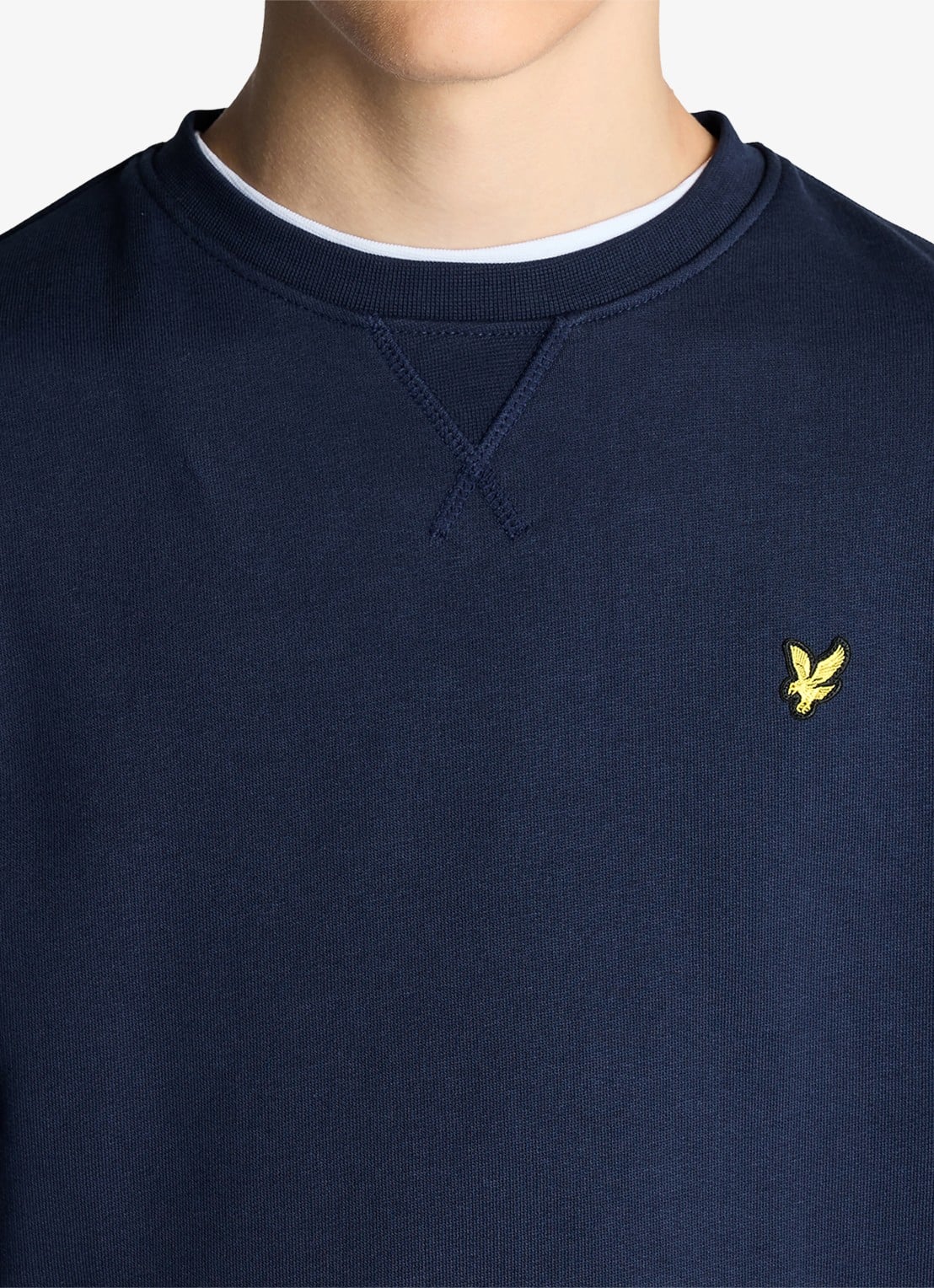 Lyle & Scott Sweater met logoborduring - detail 3 royalblauw