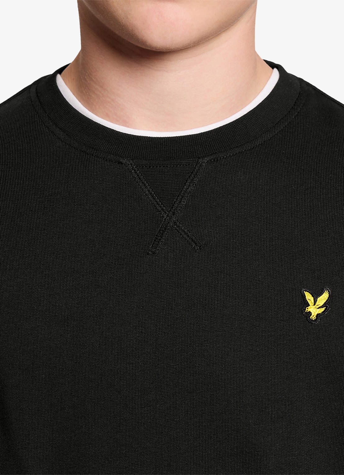 Lyle & Scott Sweater met logoborduring - detail zwart