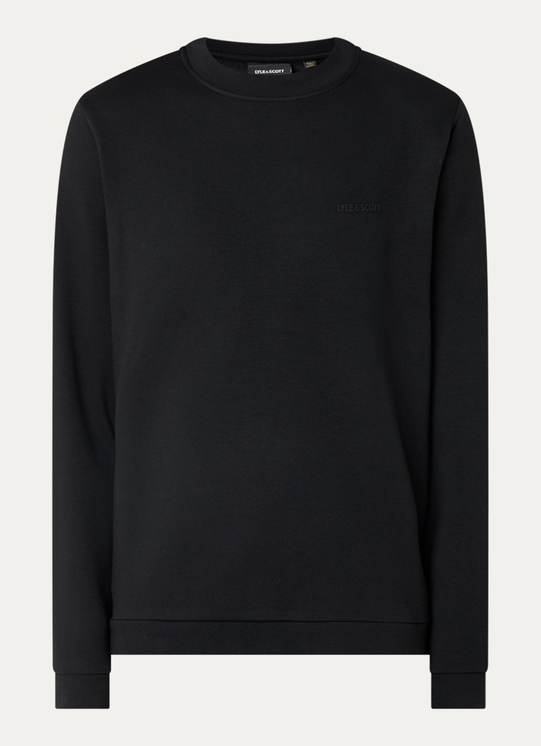 Lyle & Scott Sweater met logoprint - voorkant 2 zwart