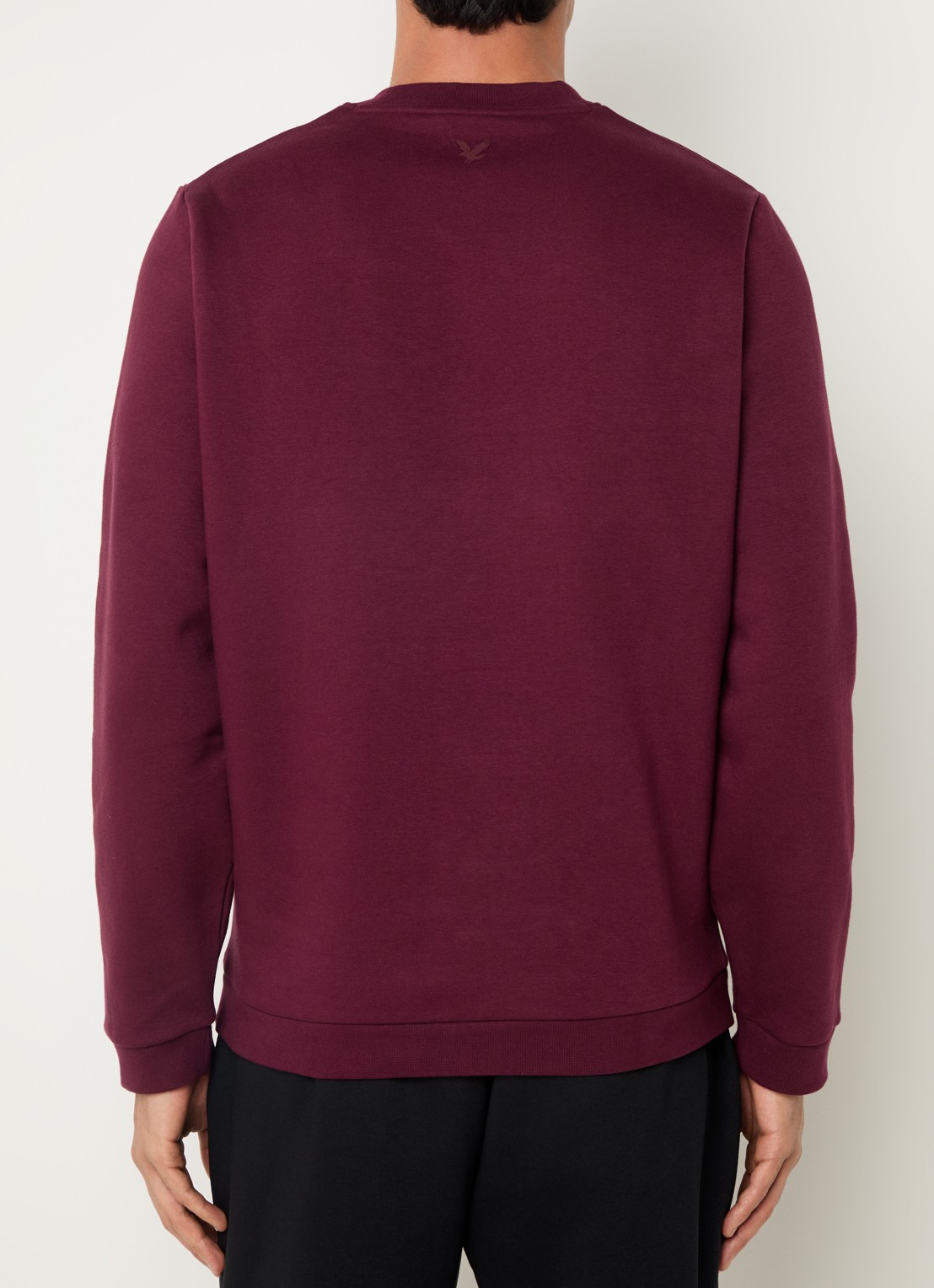 Lyle & Scott Sweater met logoprint - achterkant bordeauxrood