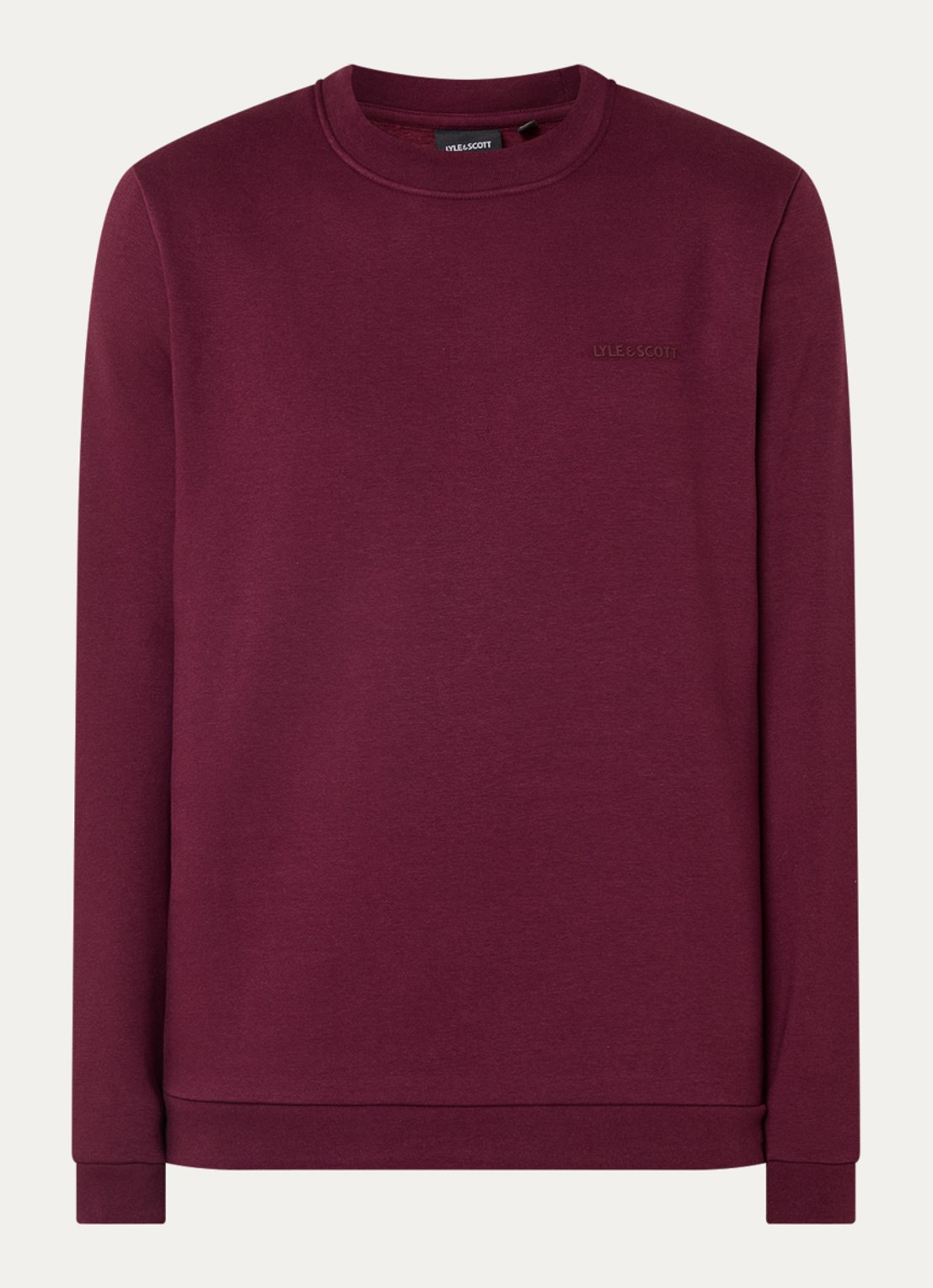 Lyle & Scott Sweater met logoprint - voorkant 2 bordeauxrood
