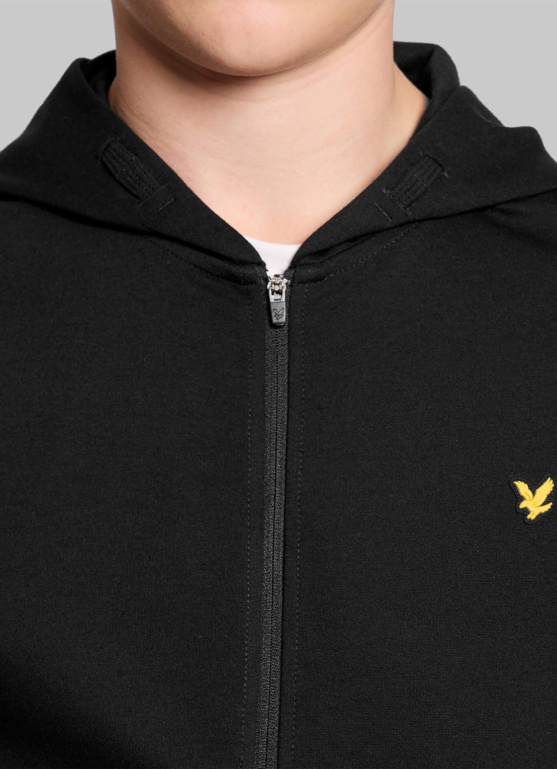 Lyle & Scott Sweatvest met logo - detail 3 zwart