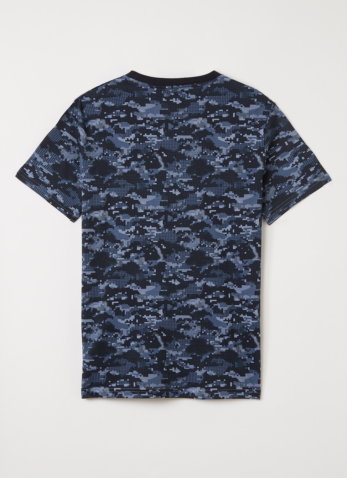 Lyle & Scott T-shirt met camouflageprint - voorkant 2 indigo