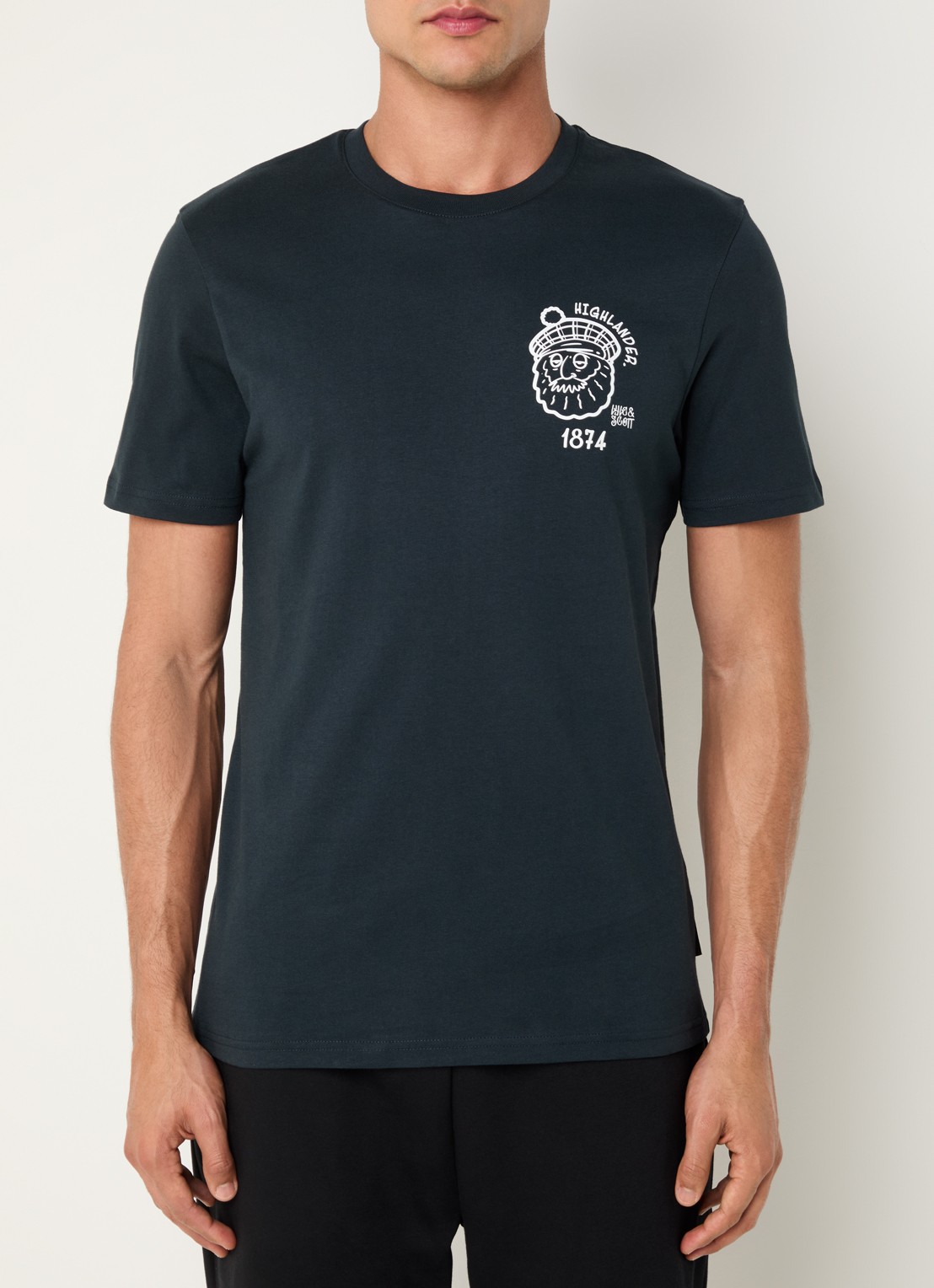 Lyle & Scott T-shirt met front- en backprint - achterkant 4 zwart