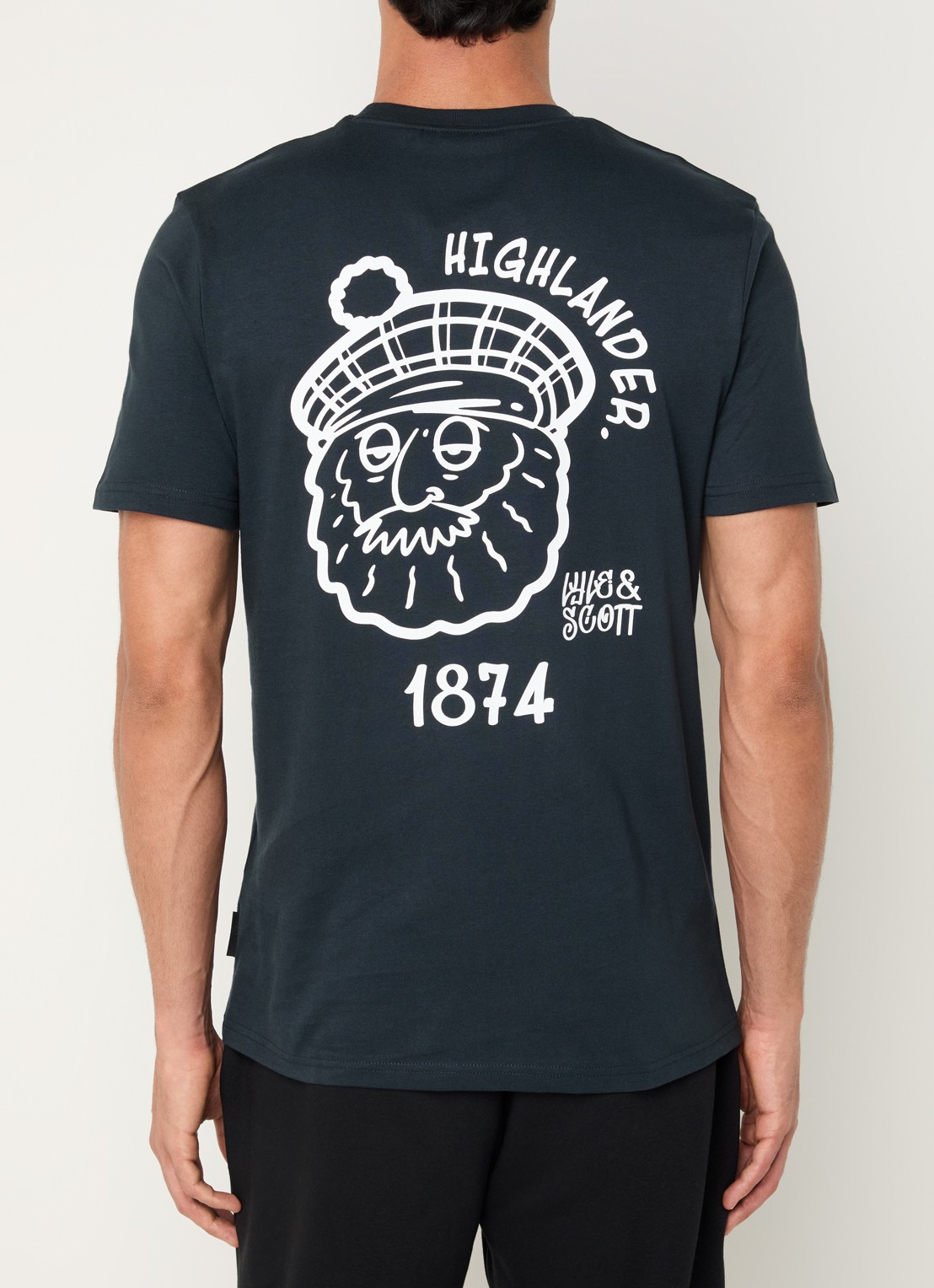 Lyle & Scott T-shirt met front- en backprint - detail zwart