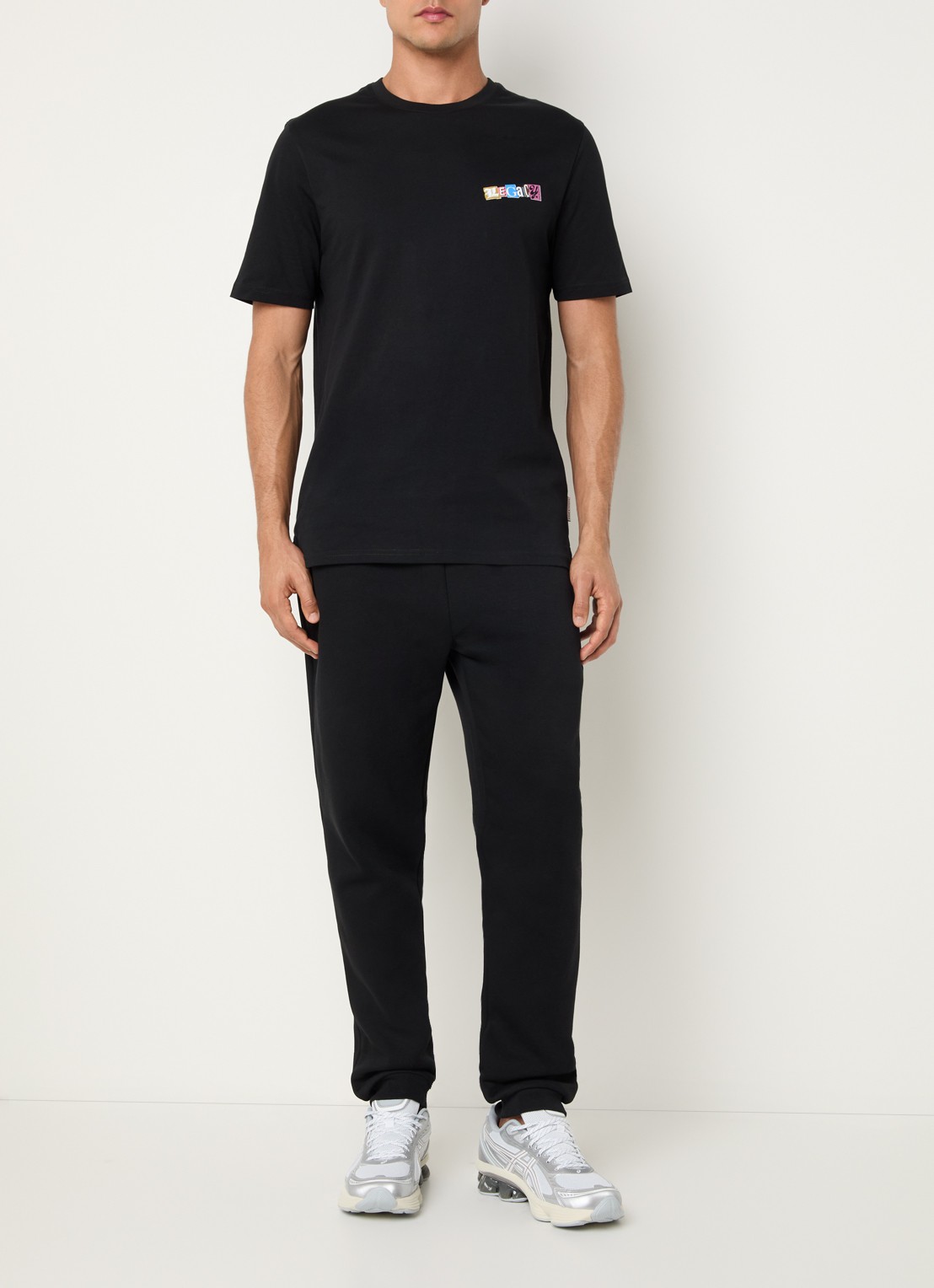 Lyle & Scott T-shirt met front- en backprint - voorkant 3 zwart