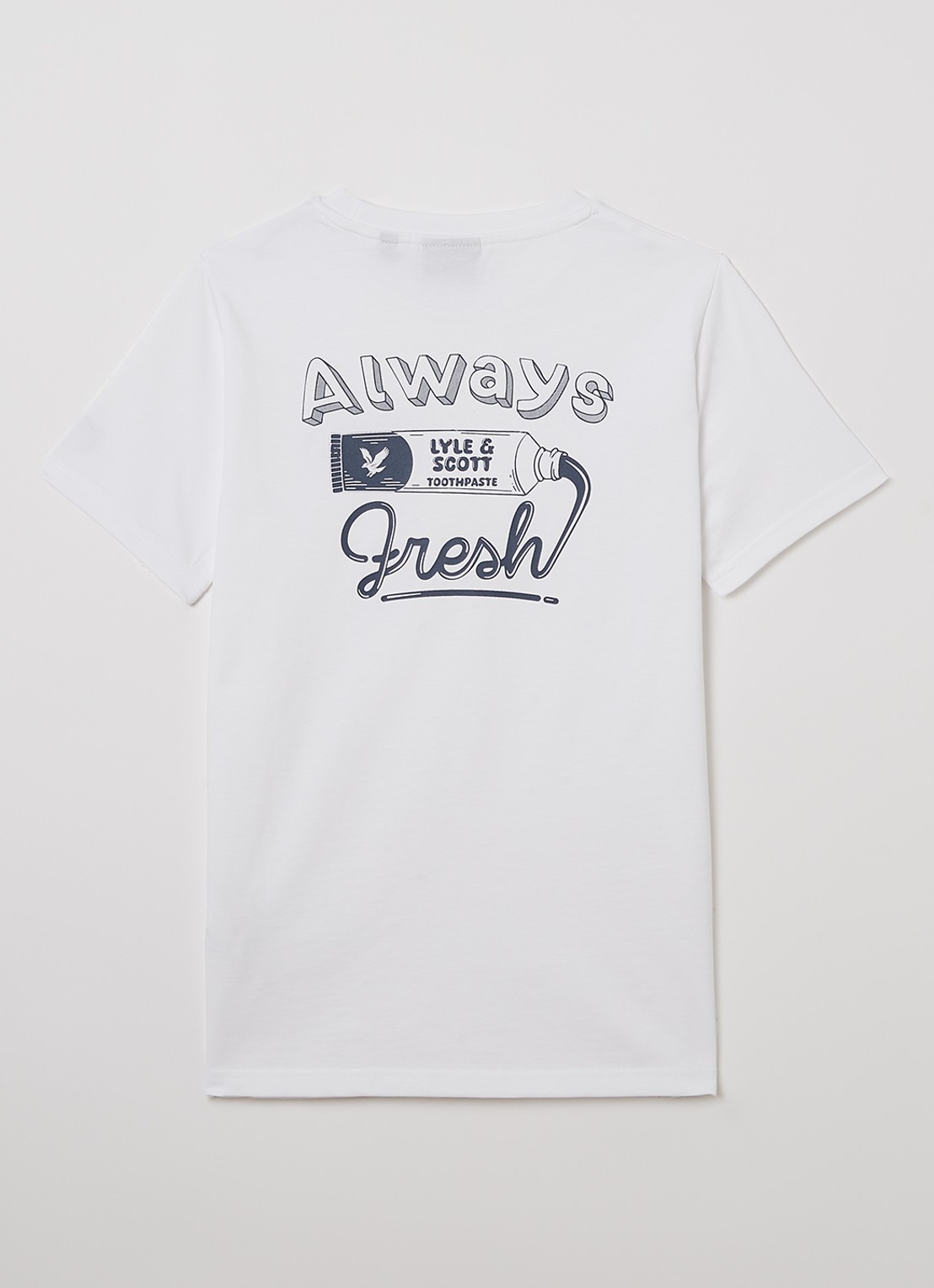 Lyle & Scott T-shirt met front- en backprint - voorkant 2 wit