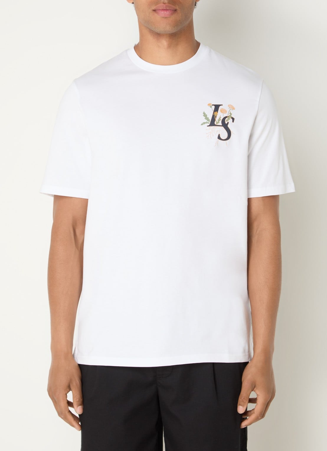 Lyle & Scott T-shirt met logo- en backprint - achterkant 4 wit