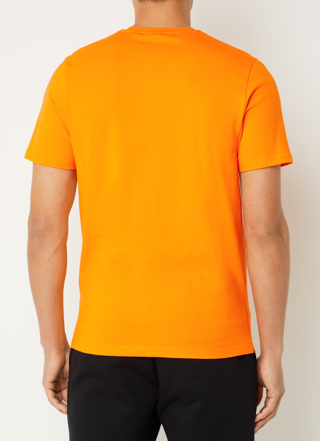 Lyle & Scott T-shirt met logo en ronde hals - achterkant oranje