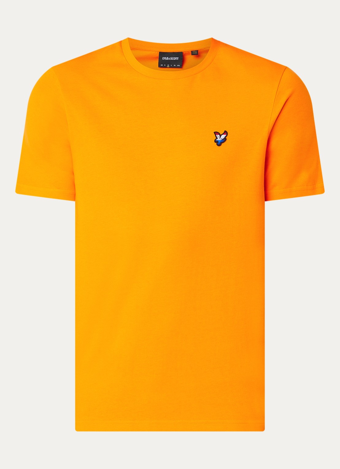 Lyle & Scott T-shirt met logo en ronde hals - voorkant 2 oranje