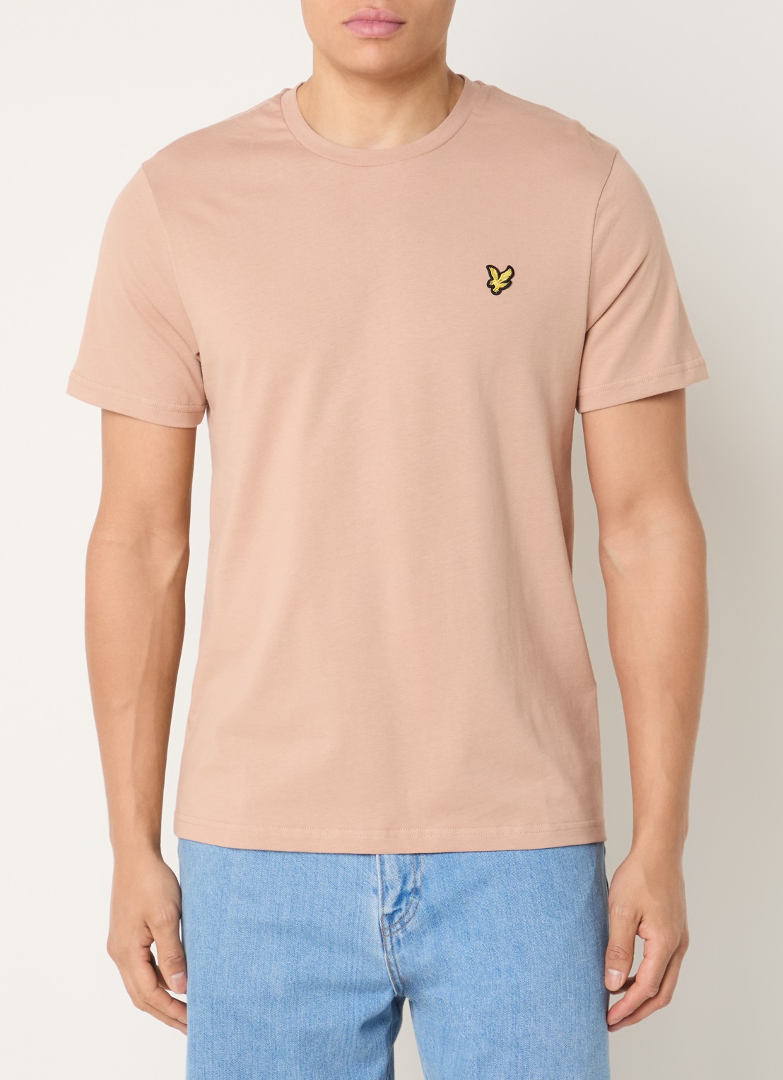 Lyle & Scott T-shirt met logo - detail 4 abrikoos