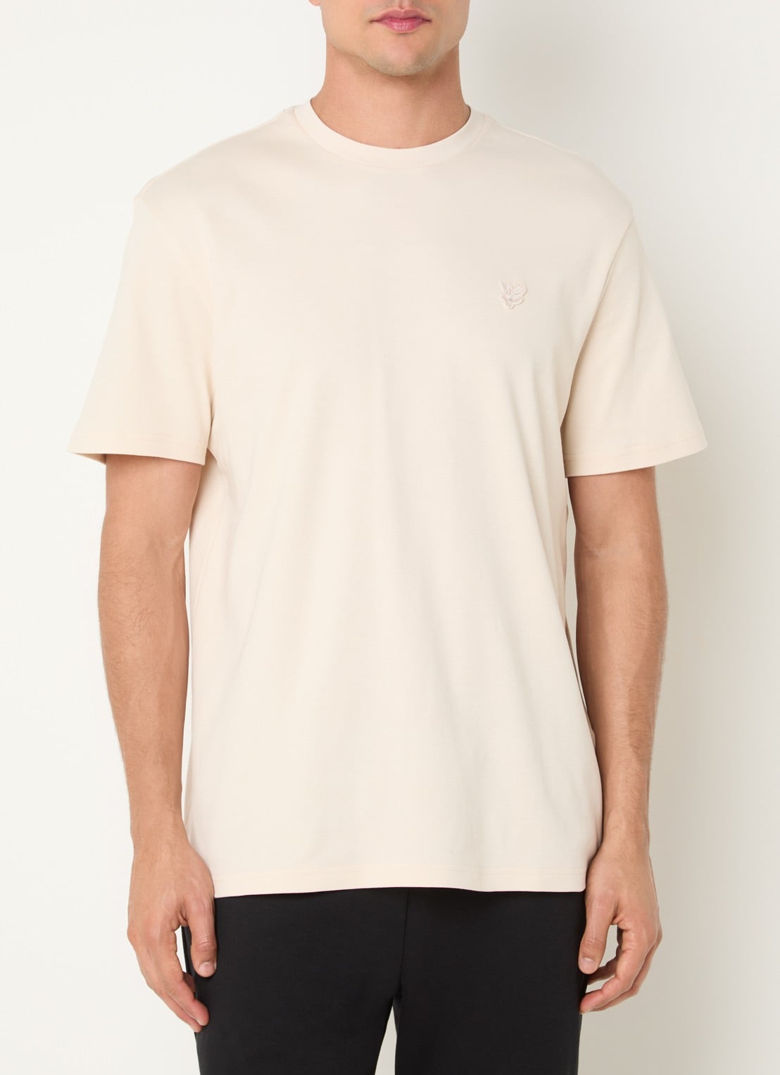 Lyle & Scott T-shirt met logo - detail 3 beige