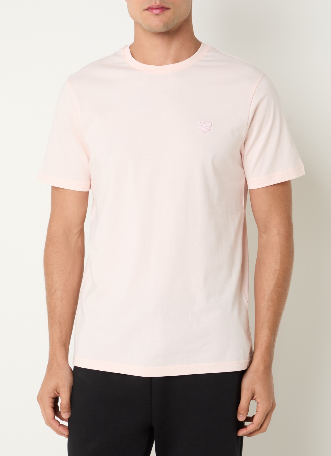 Lyle & Scott T-shirt met logo - detail 2 zalmroze