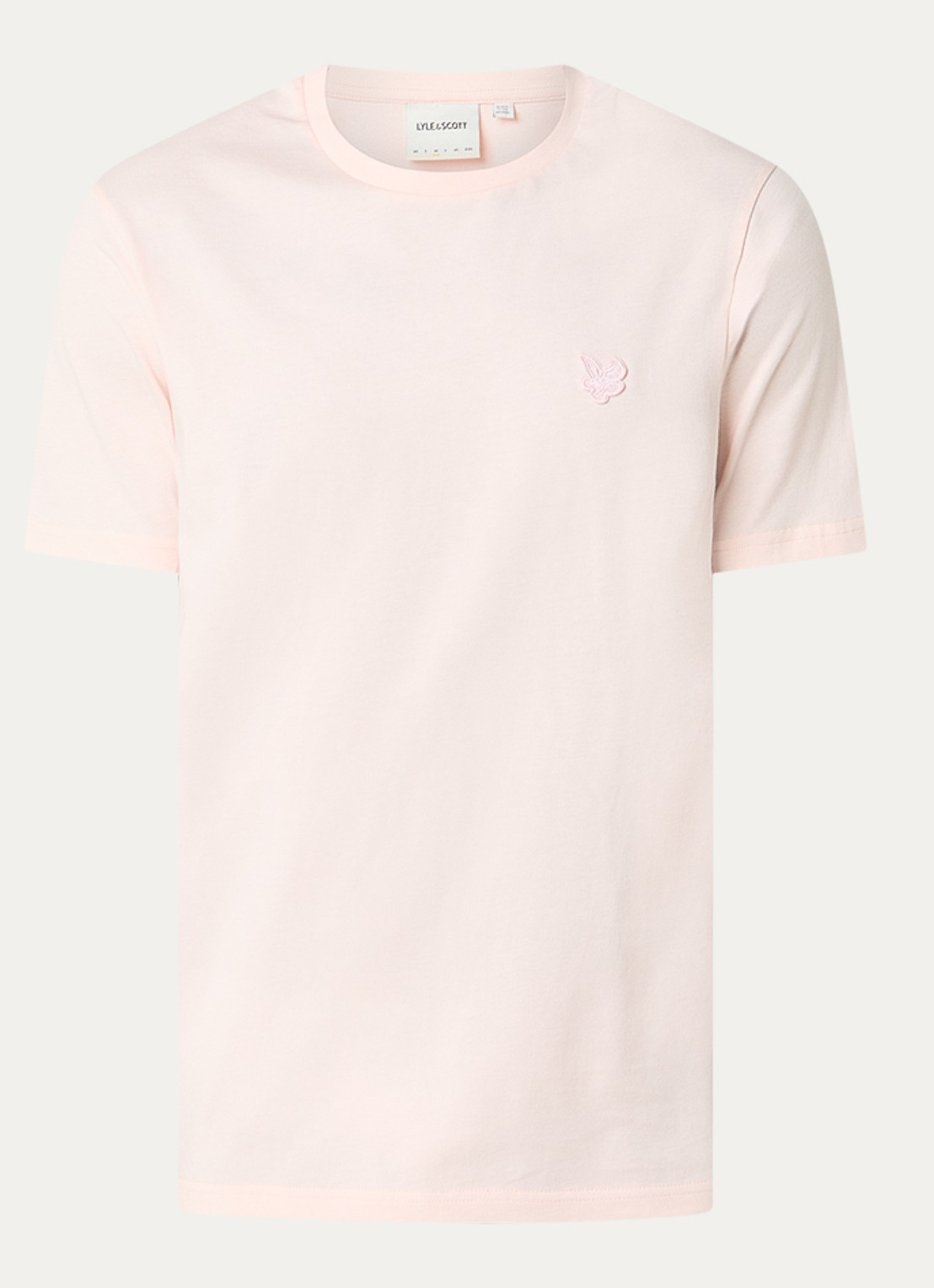 Lyle & Scott T-shirt met logo - voorkant 3 zalmroze