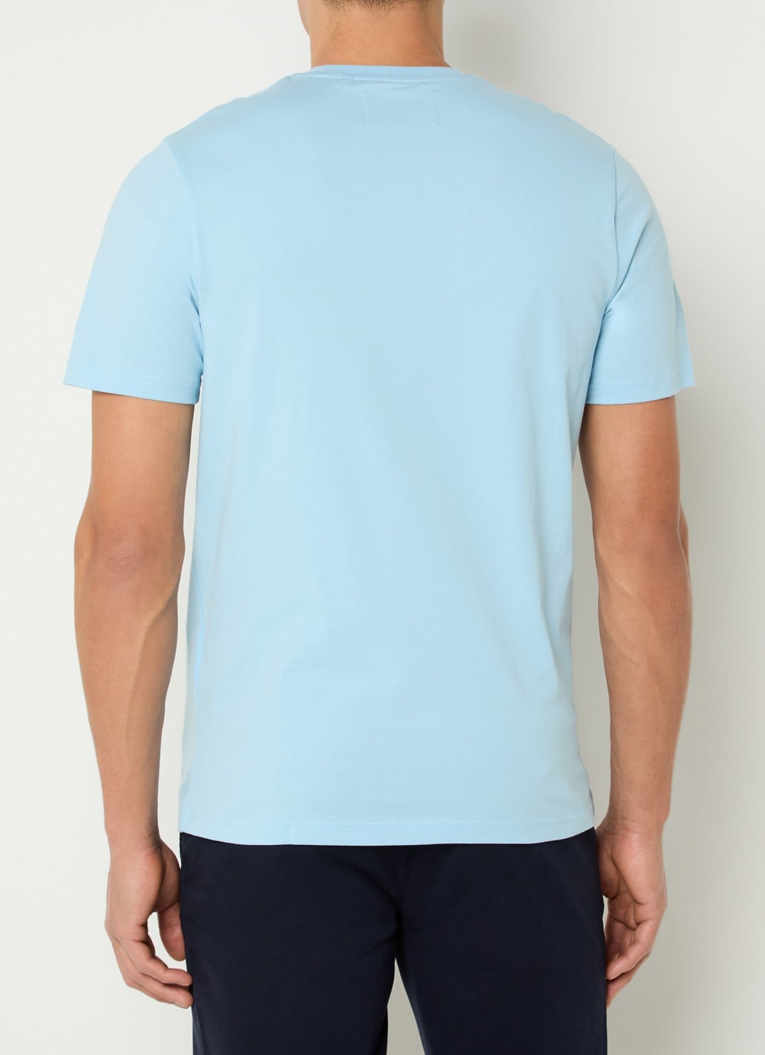 Lyle & Scott T-shirt met logo - achterkant 2 lichtblauw