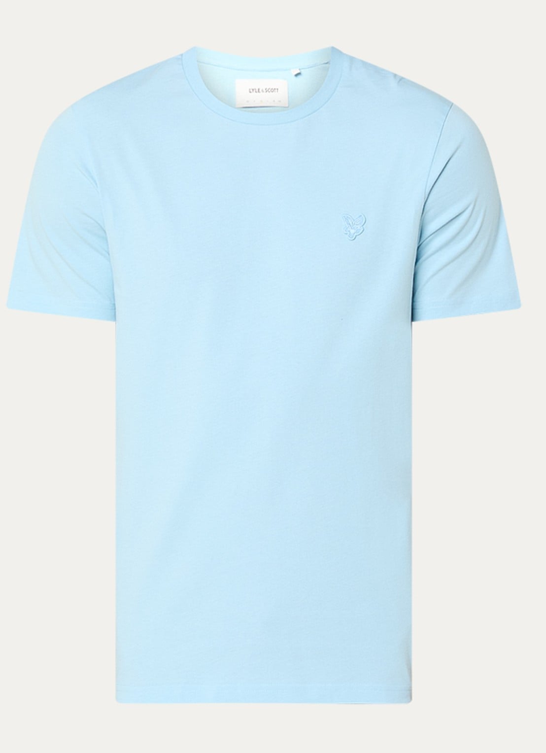 Lyle & Scott T-shirt met logo - voorkant 3 lichtblauw