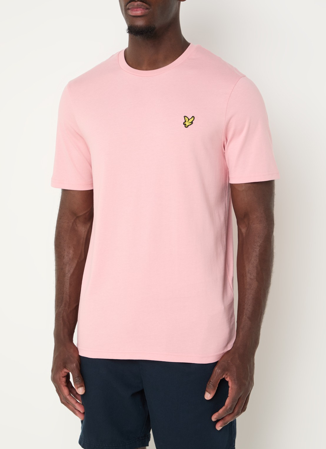 Lyle & Scott T-shirt met logo - detail 4 zalmroze