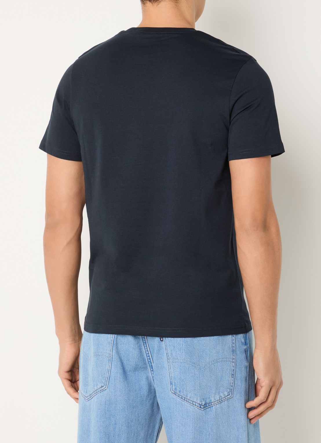 Lyle & Scott T-shirt met logo - achterkant 2 donkerblauw