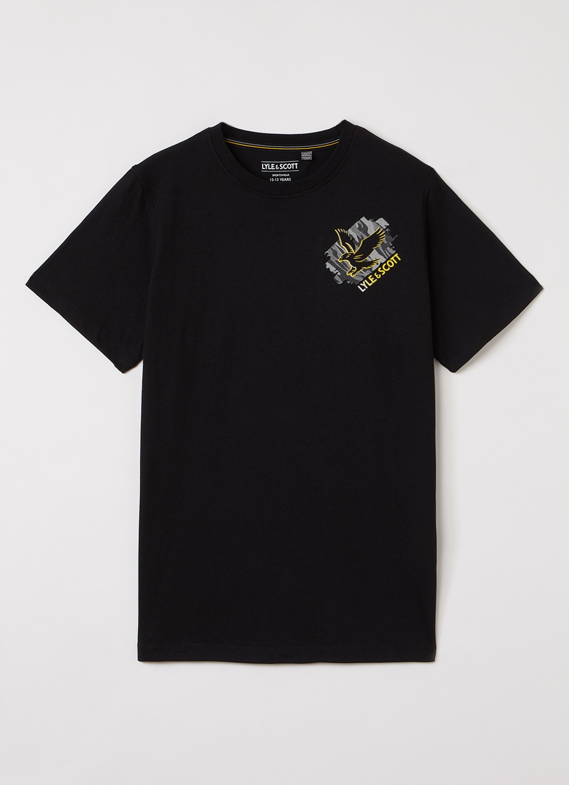Lyle & Scott T-shirt met logo - voorkant zwart