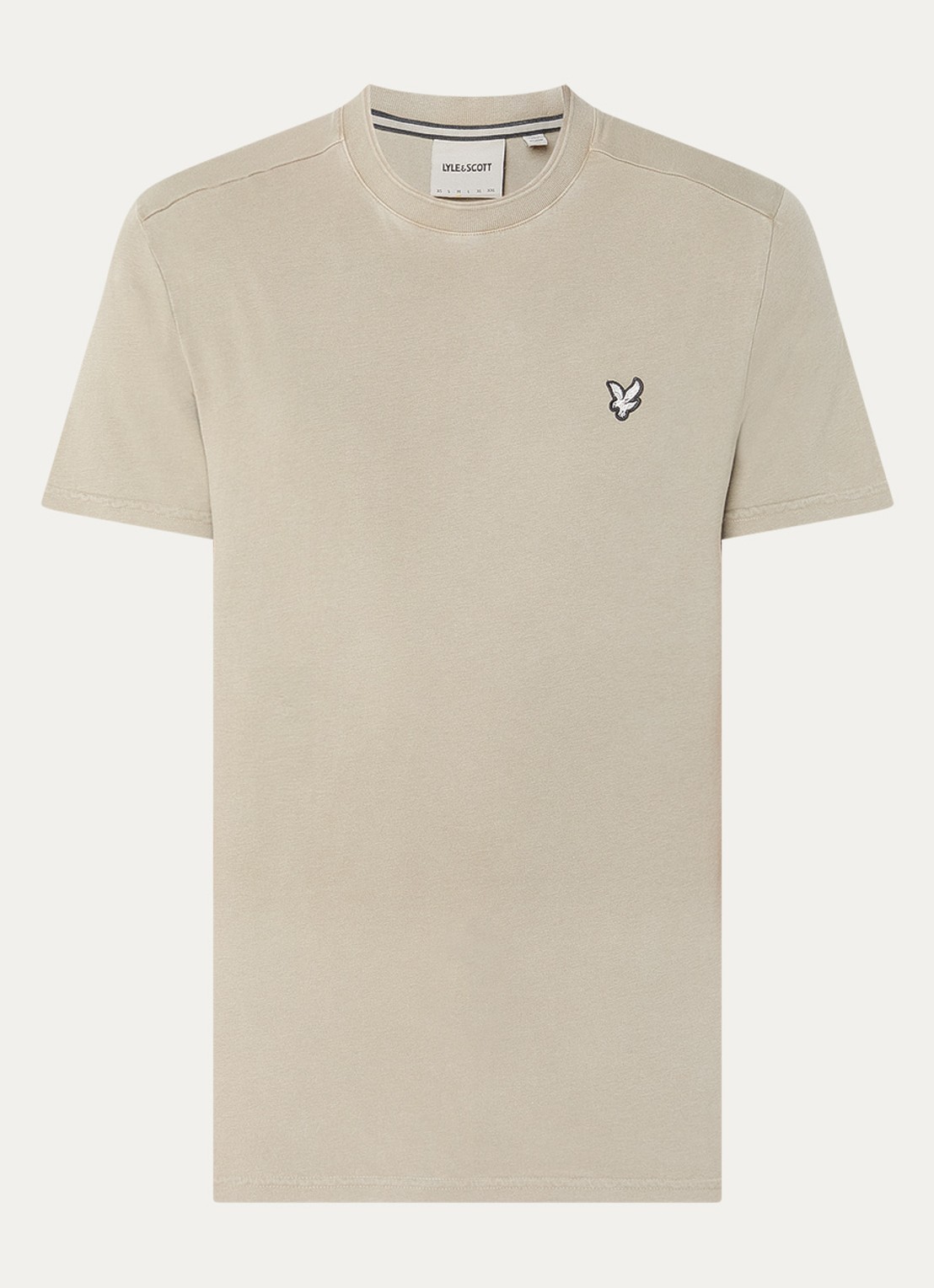 Lyle & Scott T-shirt met logoborduring - voorkant 3 khaki