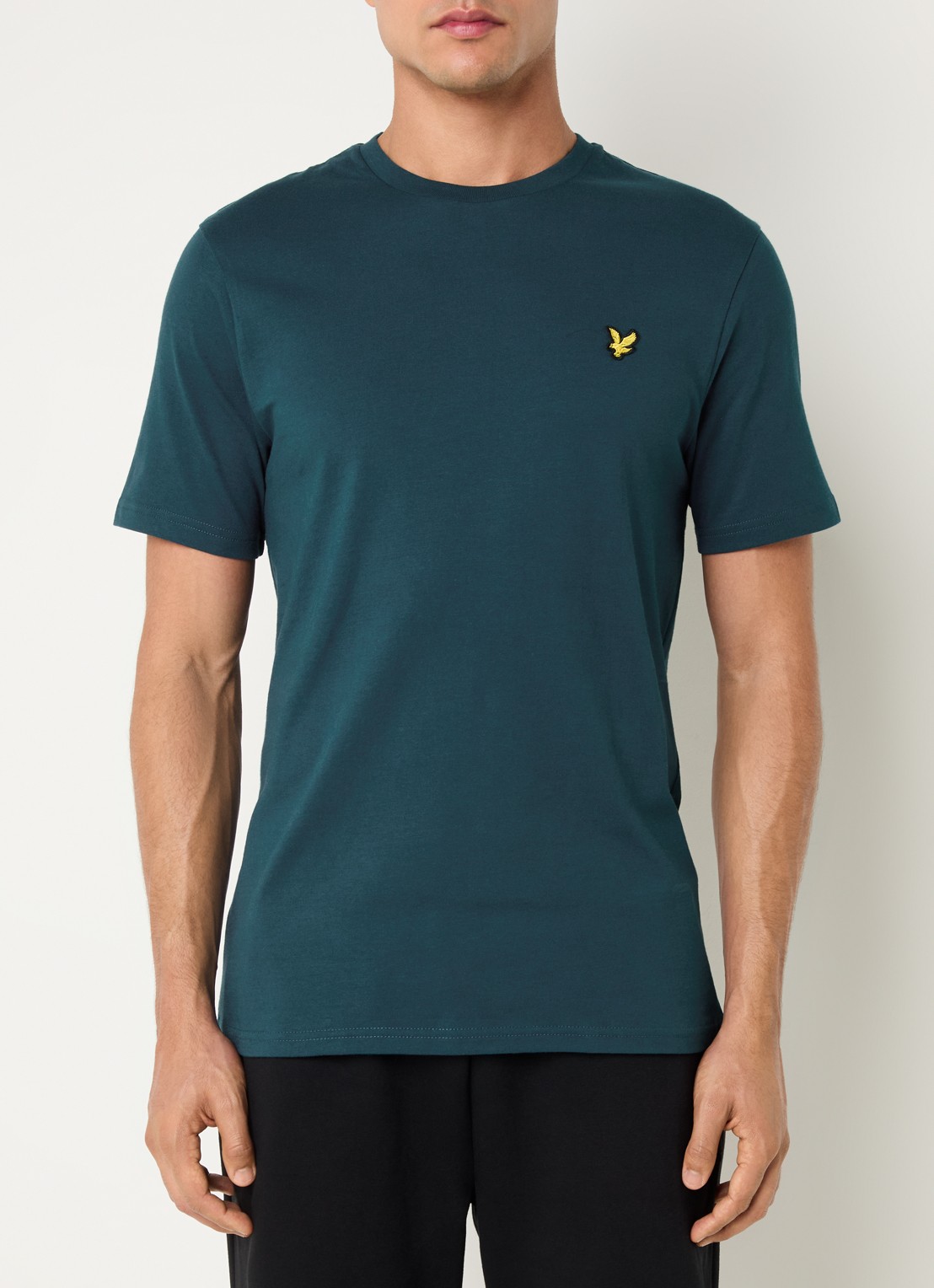 Lyle & Scott T-shirt met logoborduring - detail 2 petrol