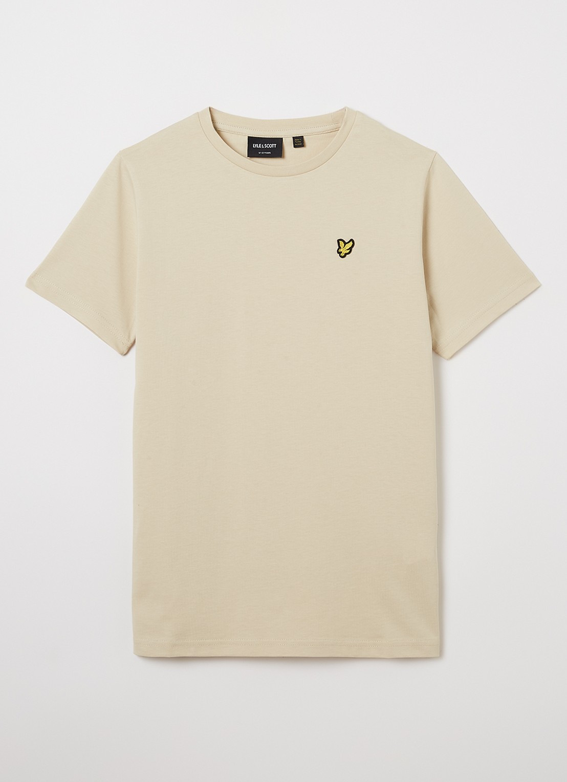Lyle & Scott T-shirt met logoborduring - voorkant 4 beige