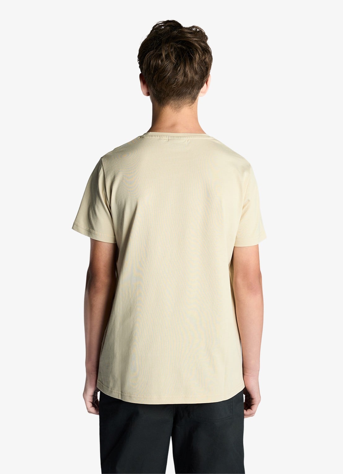 Lyle & Scott T-shirt met logoborduring - achterkant beige
