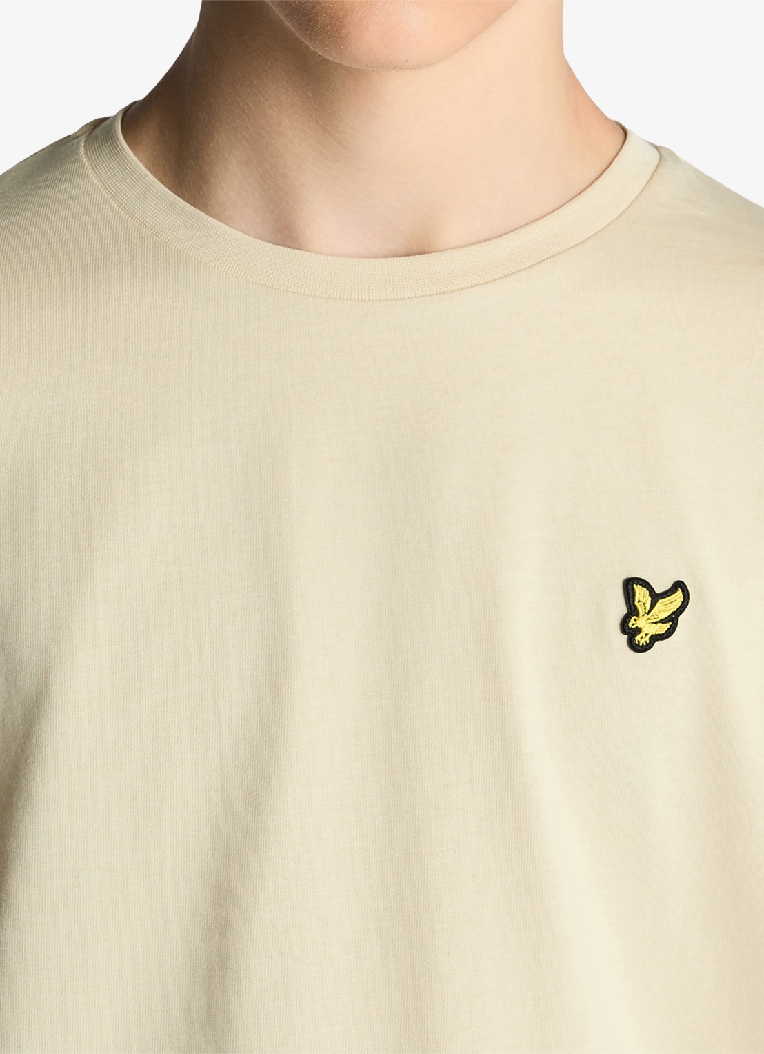 Lyle & Scott T-shirt met logoborduring - detail 3 beige
