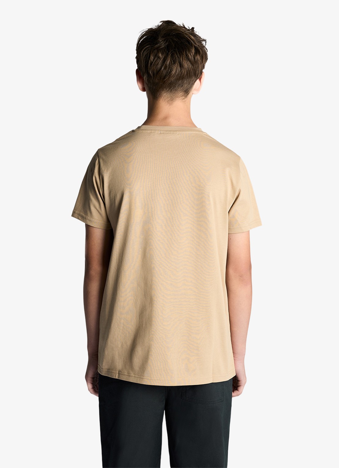 Lyle & Scott T-shirt met logoborduring - achterkant 3 camel